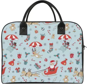 Unisex Shoulder Nylon Santa Gifts Office Handbag for Journey 13" X 19" X 8"