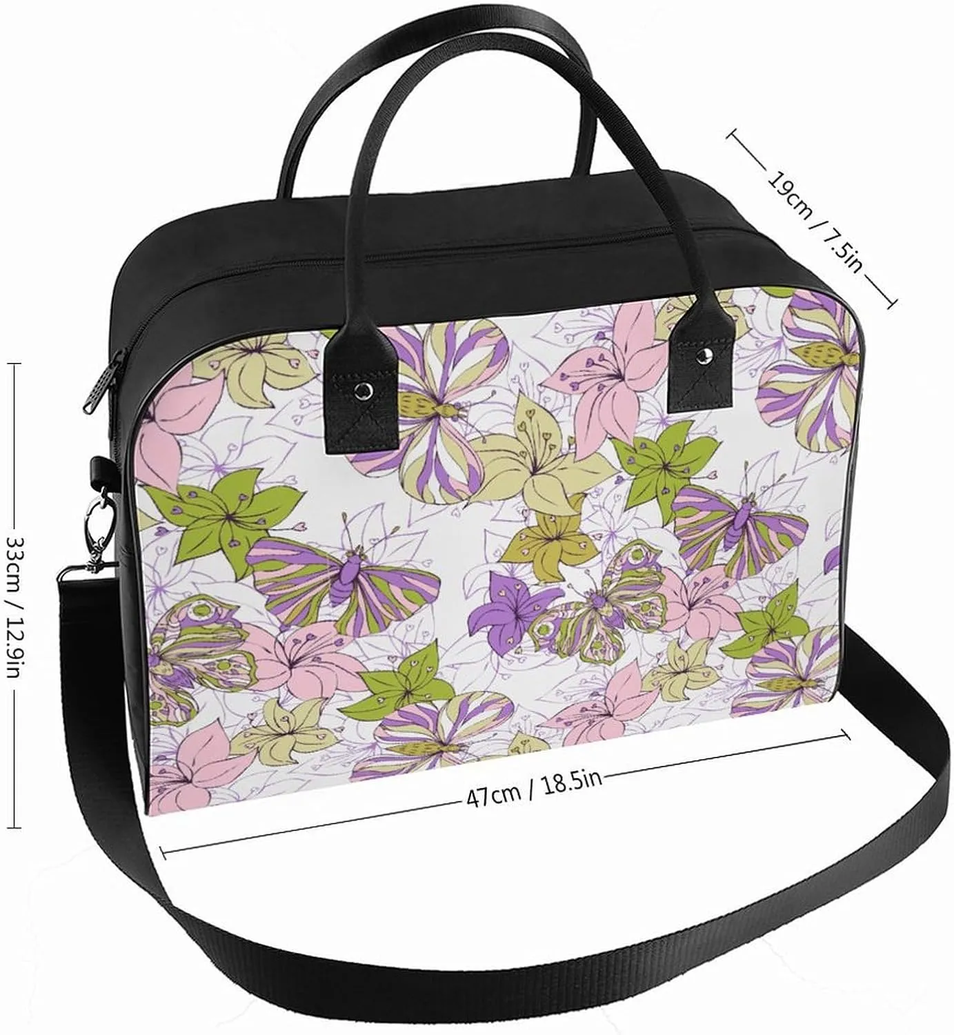 Unisex Shoulder Nylon Santa Gifts Office Handbag for Journey 13" X 19" X 8"