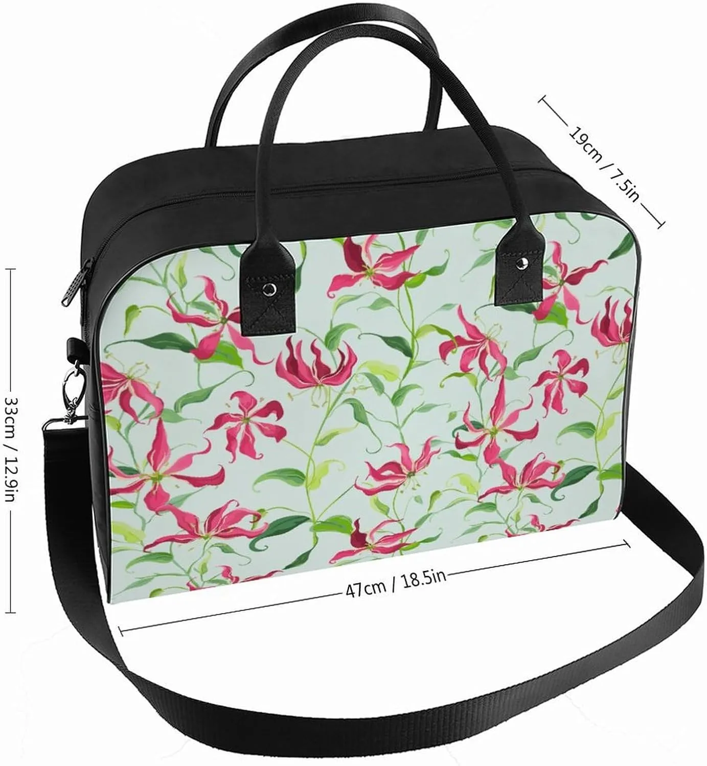 Unisex Shoulder Nylon Santa Gifts Office Handbag for Journey 13" X 19" X 8"