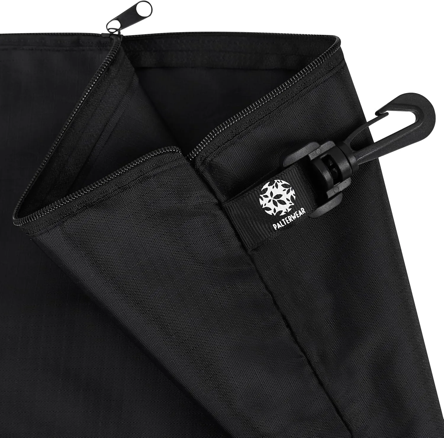 Utility Bag - Tear-resistant Nylon Bag with Zipper Closure and Easy Fastening Hook - Set of 4 (Black, 12 x 16 inch)