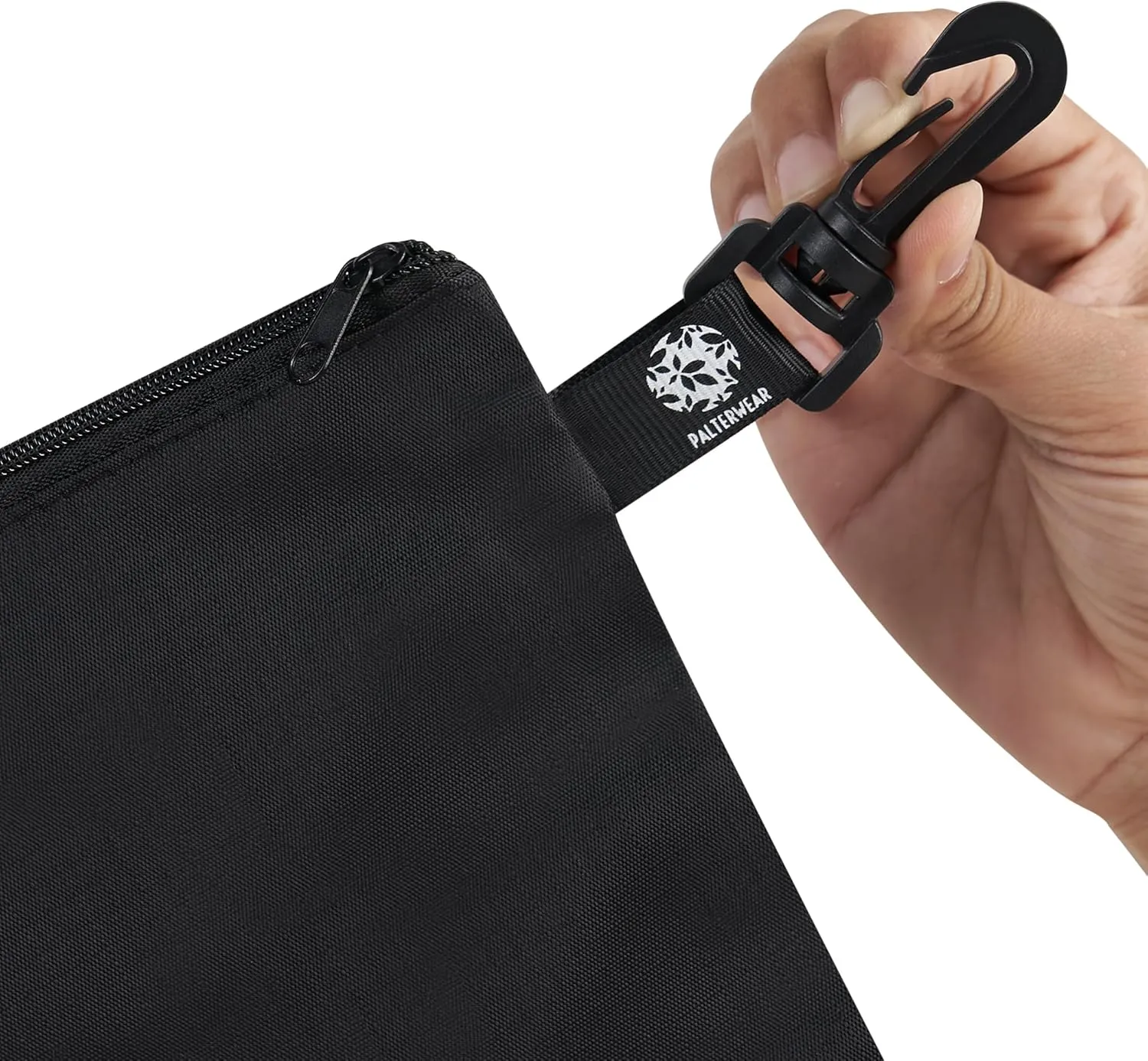 Utility Bag - Tear-resistant Nylon Bag with Zipper Closure and Easy Fastening Hook - Set of 4 (Black, 12 x 16 inch)