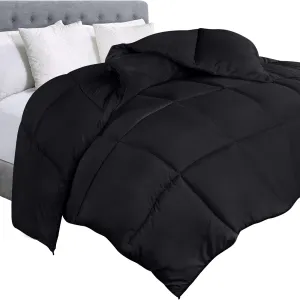 Utopia Bedding Comforter Duvet Insert, Quilted Comforter with Corner Tabs, Box Stitched Down Alternative Comforters Queen Size (Black)