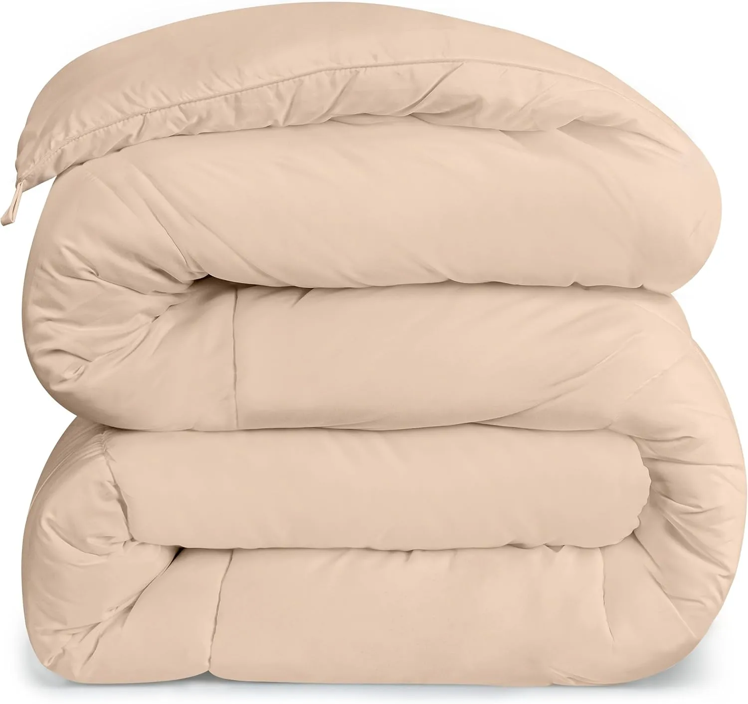Utopia Bedding Comforters King Size, All Season Duvet Insert, Down Alternative Box Stitched Bed Comforter with Corner Tabs, Machine Washable (Beige)