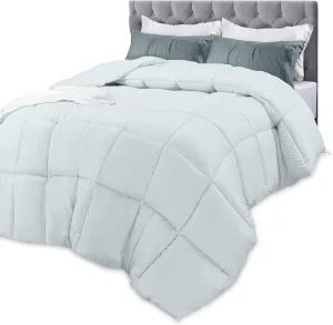 Utopia Bedding Comforters Twin Size, All Season Duvet Insert, Down Alternative Box Stitched Bed Comforter with Corner Tabs, Machine Washable (Light Grey)