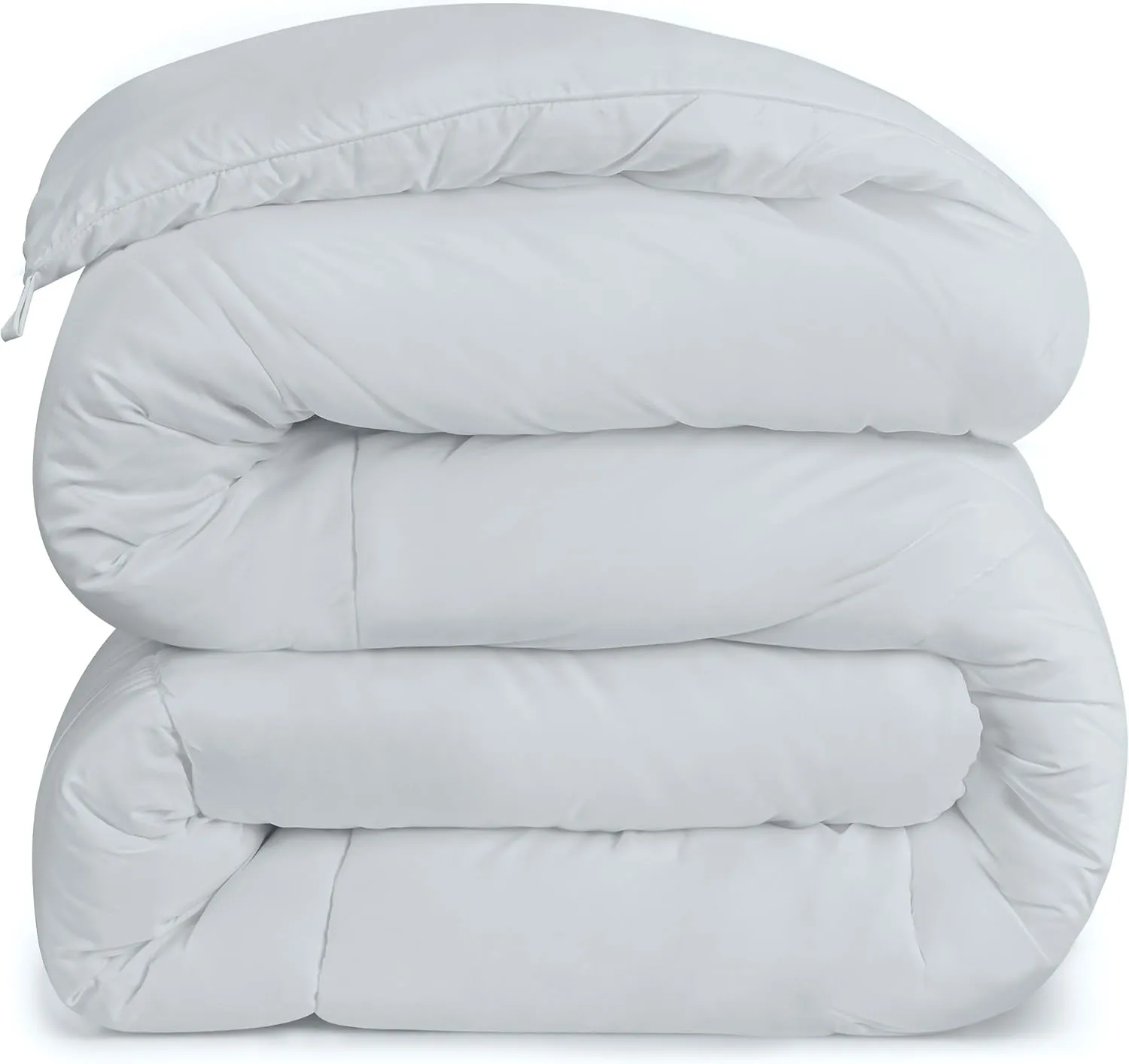 Utopia Bedding Comforters Twin Size, All Season Duvet Insert, Down Alternative Box Stitched Bed Comforter with Corner Tabs, Machine Washable (Light Grey)