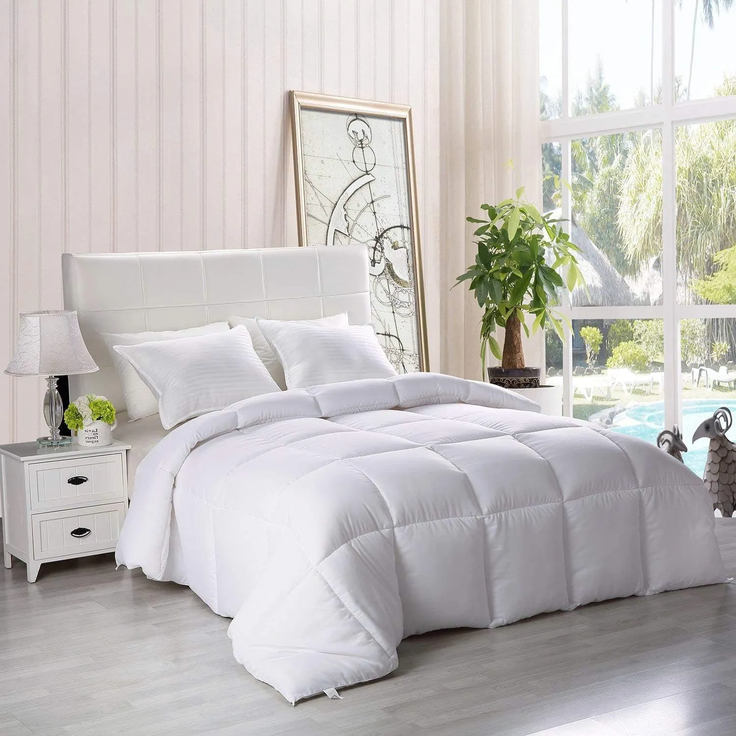 Utopia Bedding Comforters Twin XL Size, All Season Duvet Insert, Down Alternative Box Stitched Bed Comforter with Corner Tabs, Machine Washable (White)