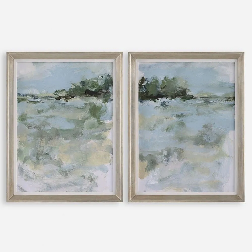 Uttermost 41454 Far Away View - Framed Landscape Art (Set of 2)-27 Inches Tall and 21 Inches Wide