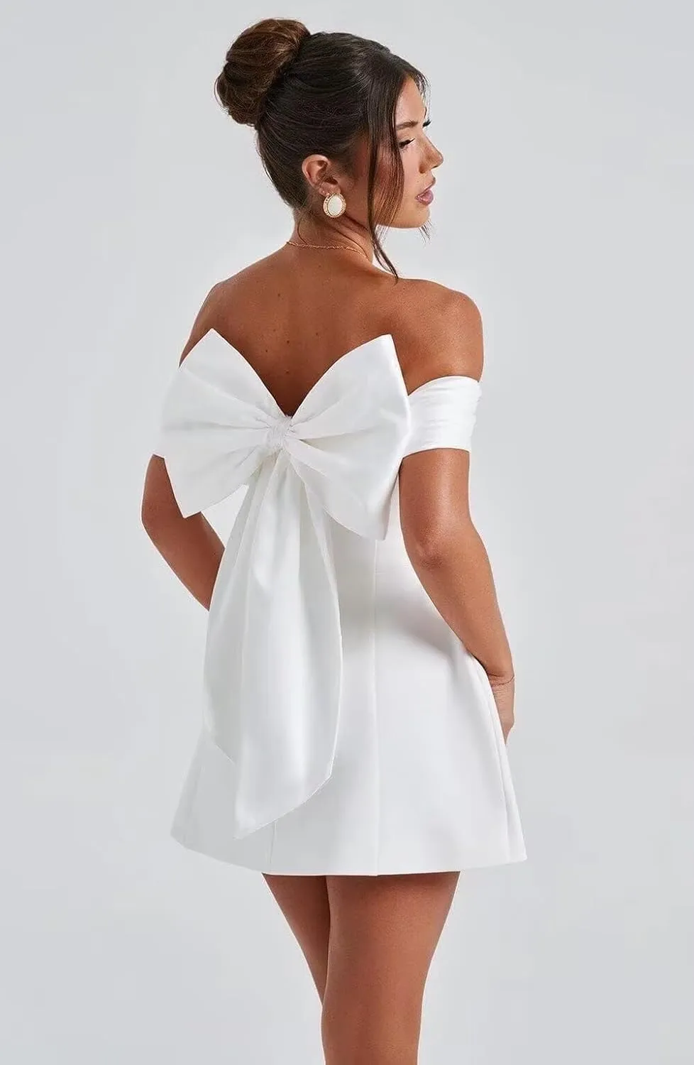 UZN Mini Wedding Dresses 2025 for Women Short Bridal Gown with Lace Reception Gowns for Bride