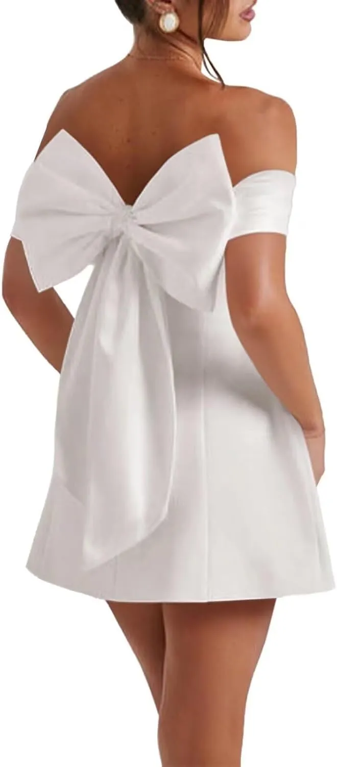 UZN Mini Wedding Dresses 2025 for Women Short Bridal Gown with Lace Reception Gowns for Bride