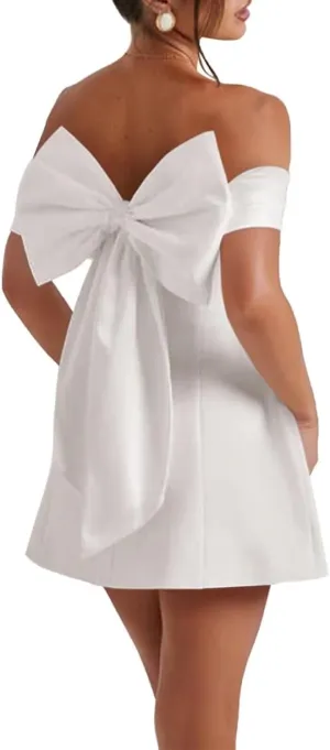 UZN Mini Wedding Dresses 2025 for Women Short Bridal Gown with Lace Reception Gowns for Bride