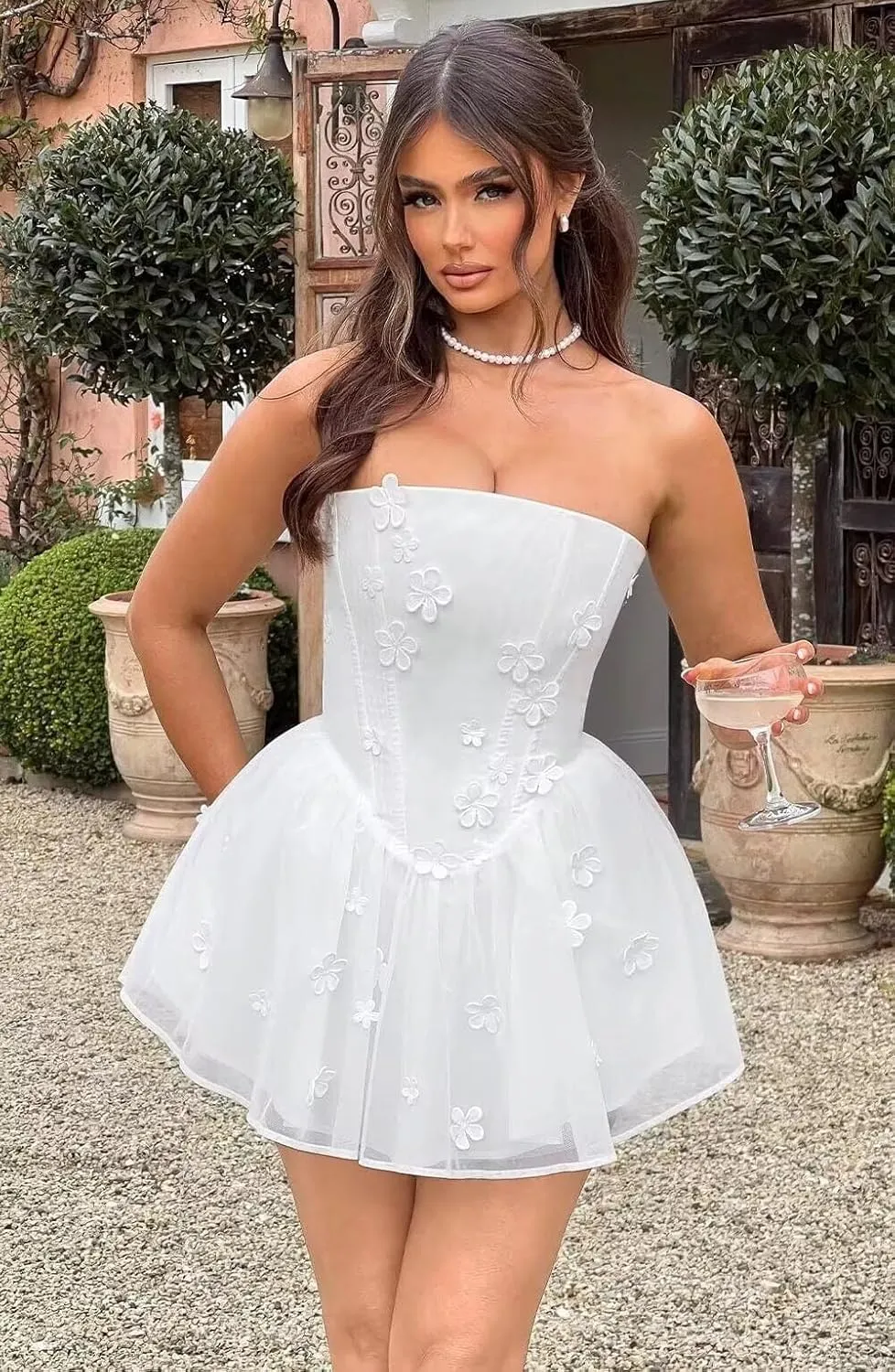 UZN Mini Wedding Dresses 2025 for Women Short Bridal Gown with Lace Reception Gowns for Bride