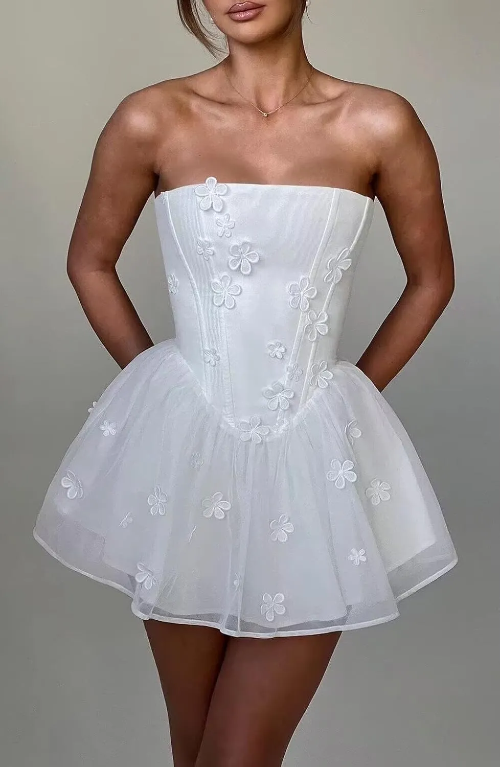 UZN Mini Wedding Dresses 2025 for Women Short Bridal Gown with Lace Reception Gowns for Bride