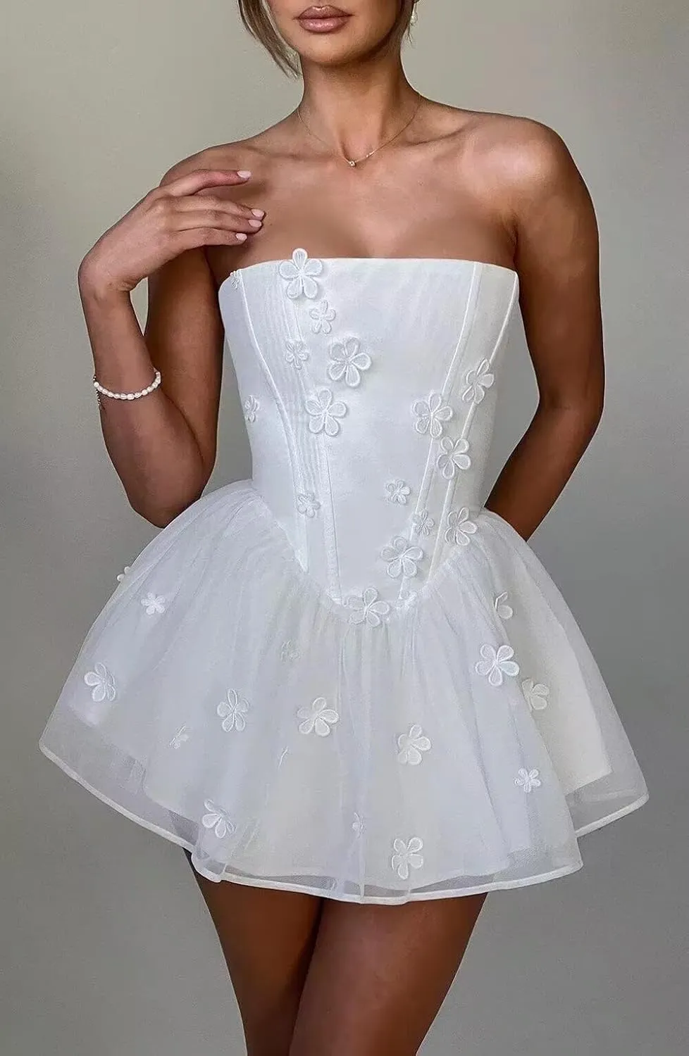 UZN Mini Wedding Dresses 2025 for Women Short Bridal Gown with Lace Reception Gowns for Bride
