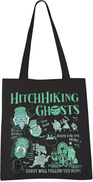 VAMSII Haunted Mansion Merch Tote Bag Hatbox Ghost Gift Mansion Ghost Gift (HITCHHIKING GHOSTS tote)