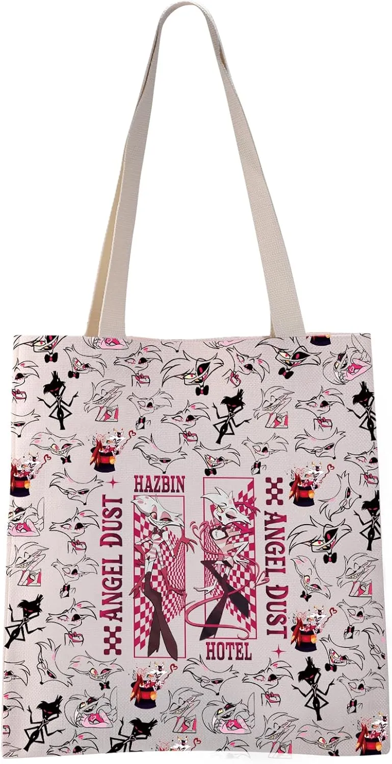 VAMSII Hotel Angel Tote Bag Demon Hotel Gifts Dark Animation Lover Gift Hotel Angel Fans Gift (ANGEL DU tote)