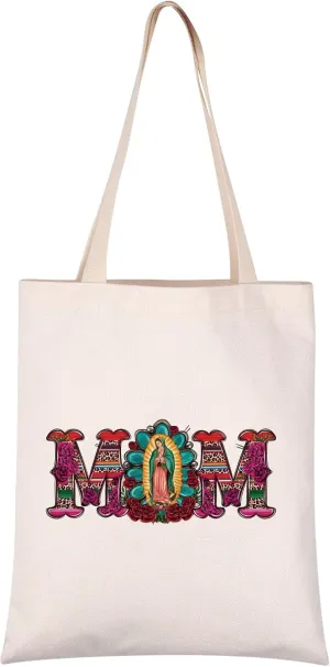 VAMSII Mexican Lady Mexican Mom Tote Bag Mother's Day Gift Mexico Vacation Gift (Mexican Mom tote)
