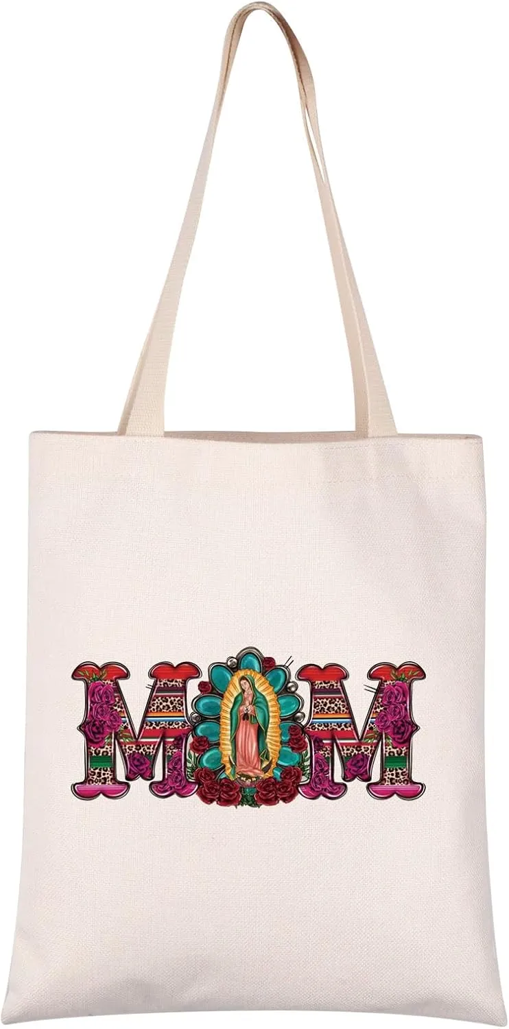 VAMSII Mexican Lady Mexican Mom Tote Bag Mother's Day Gift Mexico Vacation Gift (Mexican Mom tote)