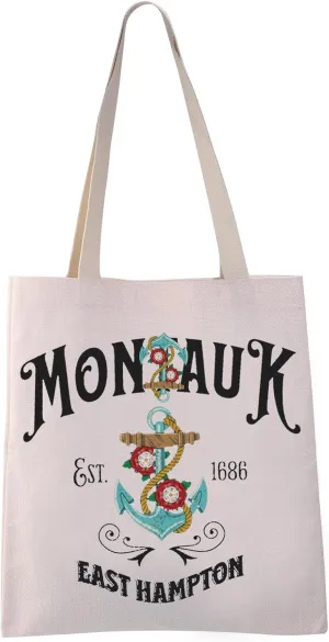 VAMSII Montauk Theme Gift Montauk Est.1686 East Hampton Tote Bag Montauk Beach Gift Trip Gift
