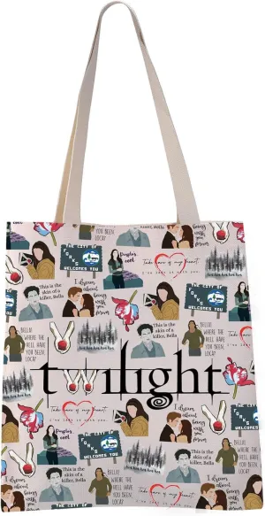 VAMSII Twili Movie Inspired Tote Bag Edward Bella Gift Vampire Fans Gift Forks Washington(Twili tote)