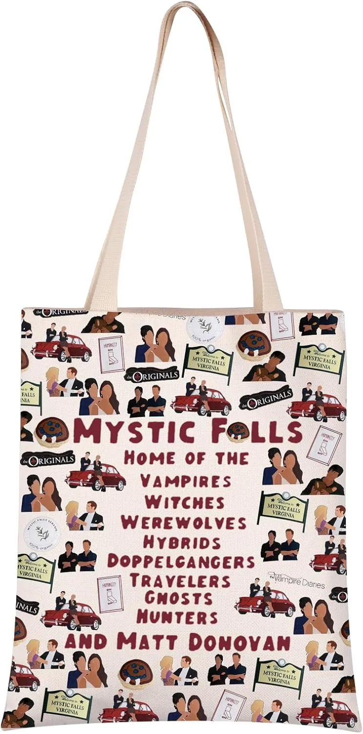 VAMSII Vampire Lover Gifts Sa Brothers Tote Bag TV Series Inspired Gift Vampire Themed Gift (MATT DONOYAN tote)