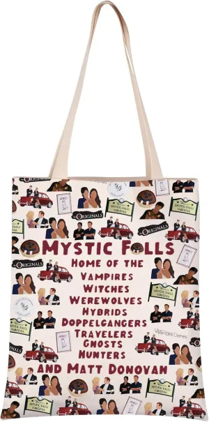 VAMSII Vampire Lover Gifts Sa Brothers Tote Bag TV Series Inspired Gift Vampire Themed Gift (MATT DONOYAN tote)
