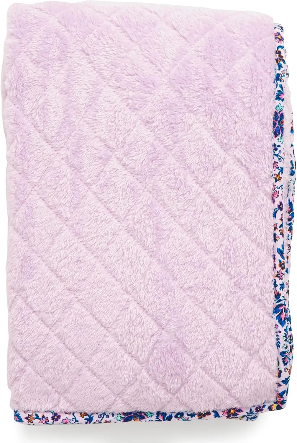 Vera Bradley Women's Fleece Solid Throw Blanket, Cloud Vine Multi, 80 X 50