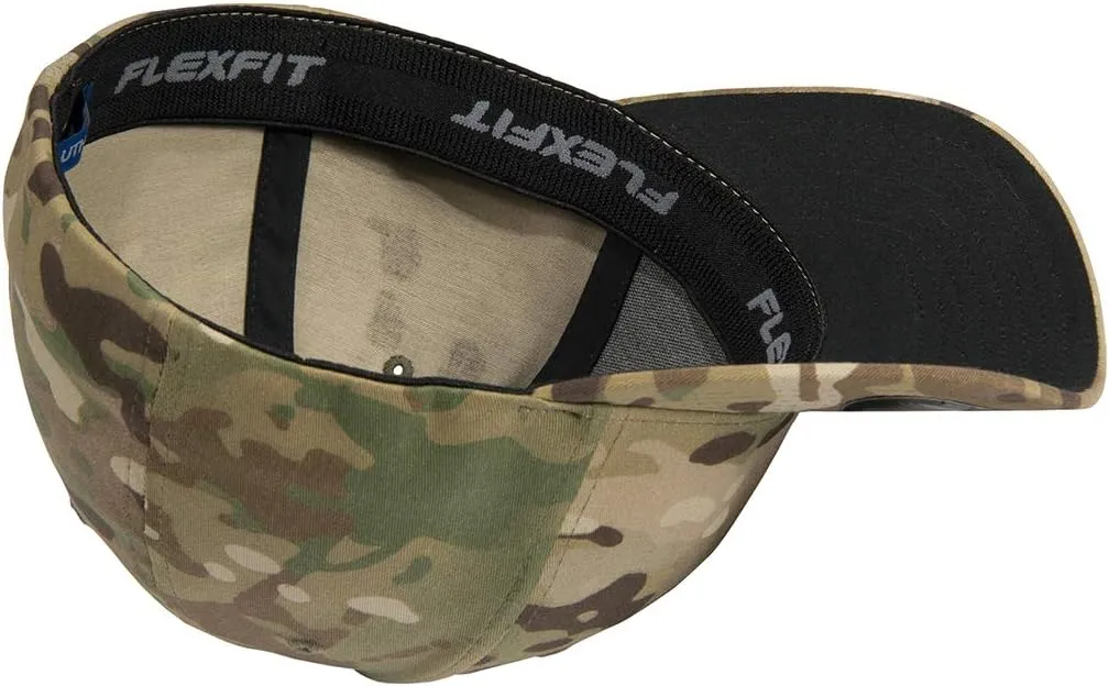 Veteran American Flag Embroidered Flex Fitted Baseball Hat. Custom Embroidered Baseball Cap