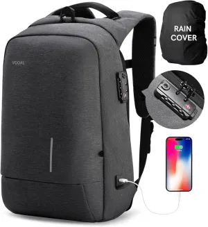 VGOAL Laptop Backpack 15.6 inch with TSA Lock and USB Charging Flight Approved Carry on Business Backpack Anti Theft Traveling Bag for Men and Women