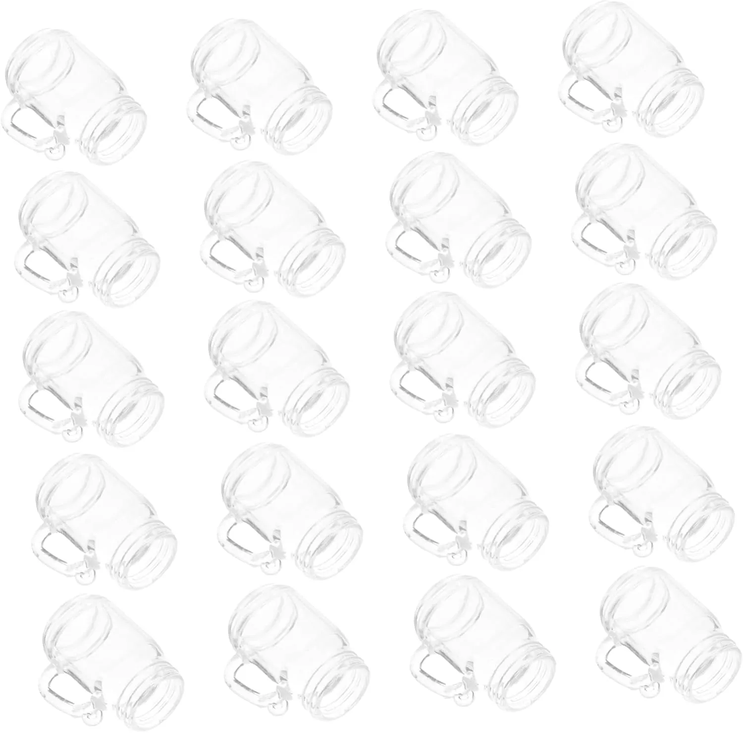 VICASKY 20sets Miniature Beverage Cups for Crafts Cute Keychain Charms for Dollhouse Accessories and Jewelry Making