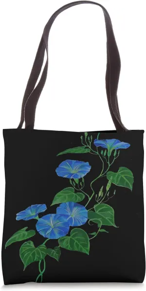 Victorian Style Morning Glory Wildflower Vine Tote Bag
