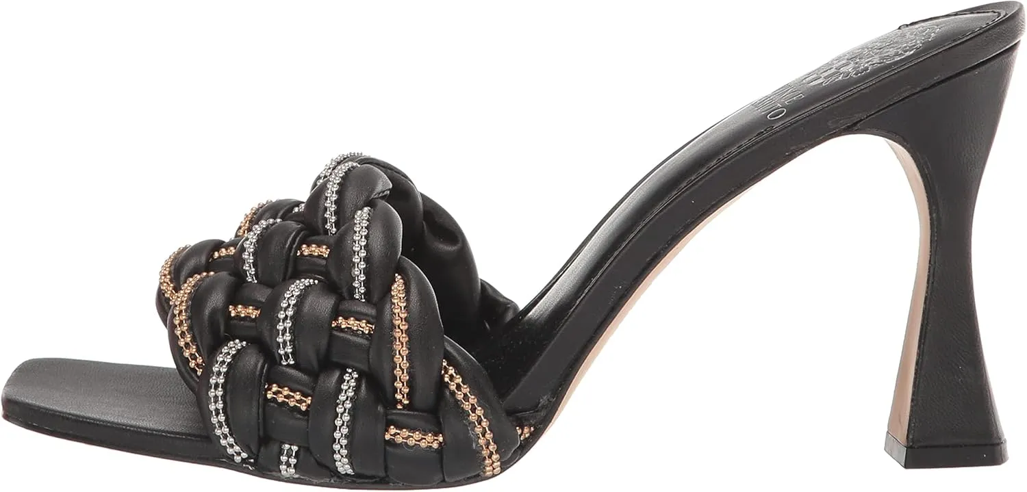 Vince Camuto Women's Rayley Crystal Woven Mule Heeled Sandal