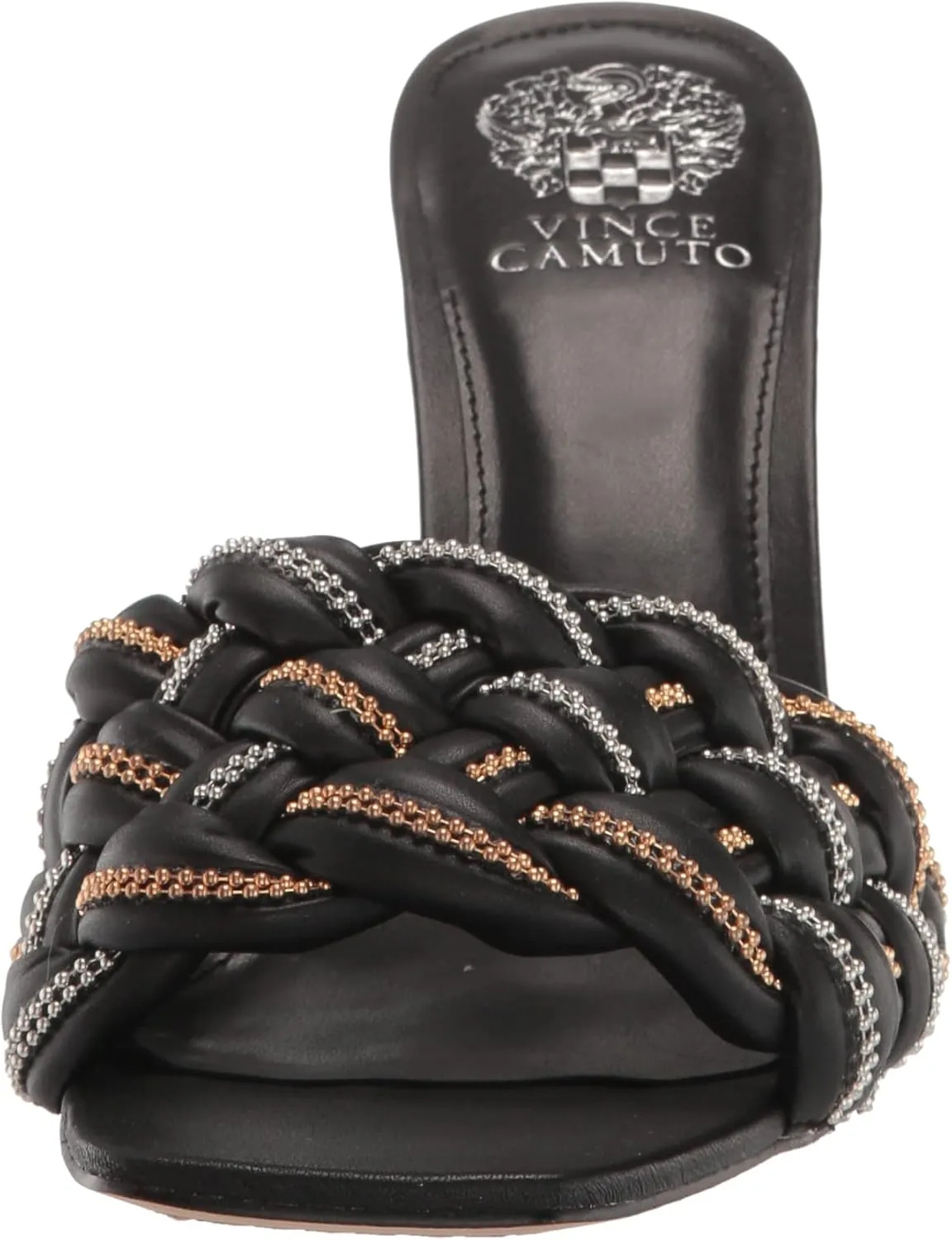 Vince Camuto Women's Rayley Crystal Woven Mule Heeled Sandal