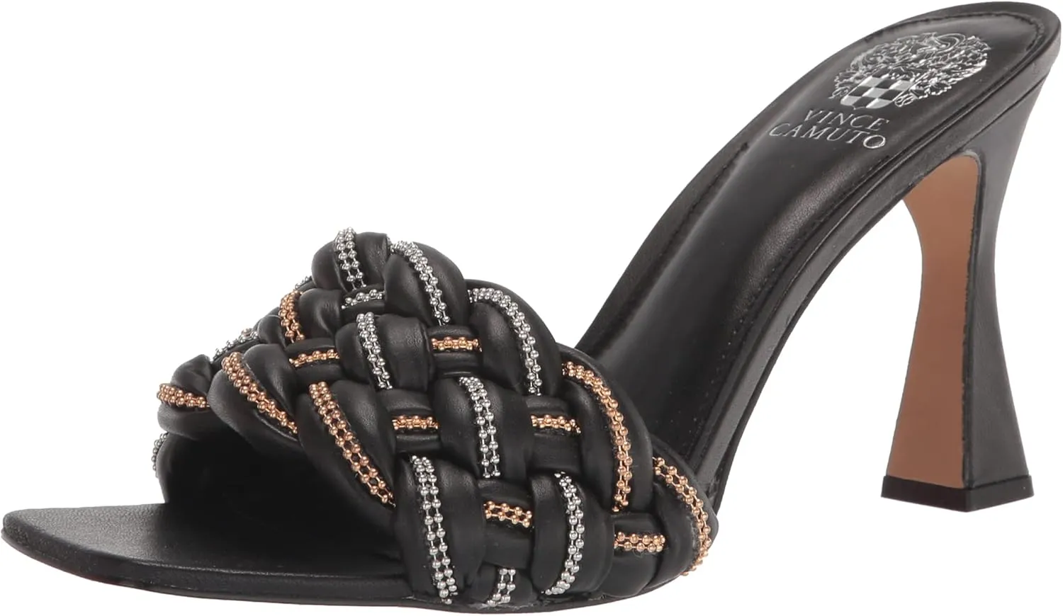Vince Camuto Women's Rayley Crystal Woven Mule Heeled Sandal