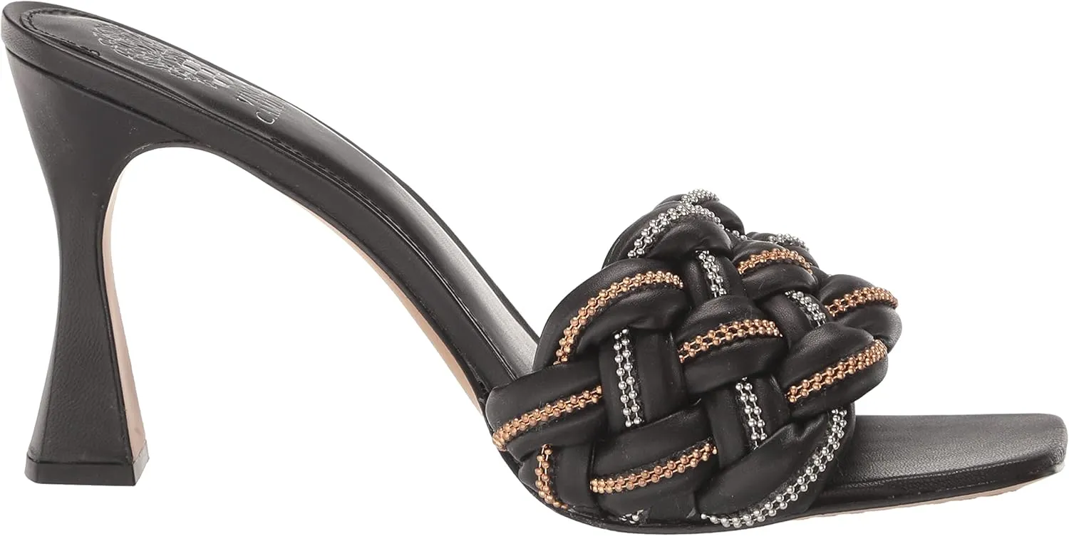 Vince Camuto Women's Rayley Crystal Woven Mule Heeled Sandal