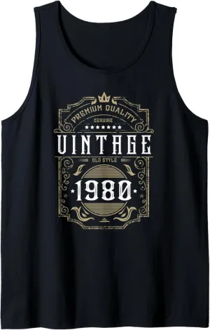Vintage 1980 Birthday Classic Style Born in 80s Tank Top