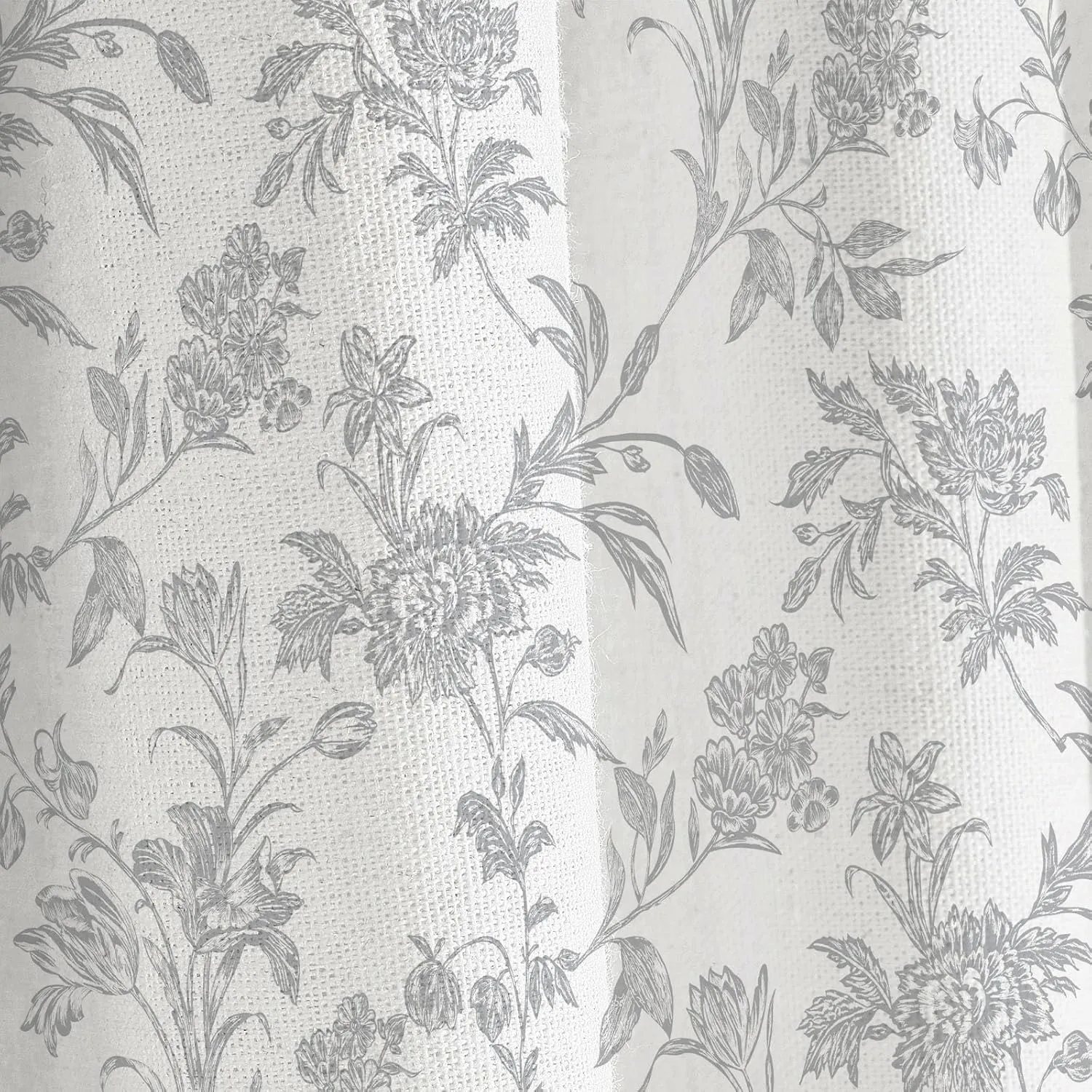 Vintage Farmhouse Shower Curtain for Bathroom Grey Shower Curtain Floral Cotton 72" W x 72" L
