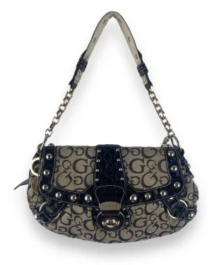 Vintage Guess Bag Beige Monogram - Y2K Classic Elegance | Lyons Way