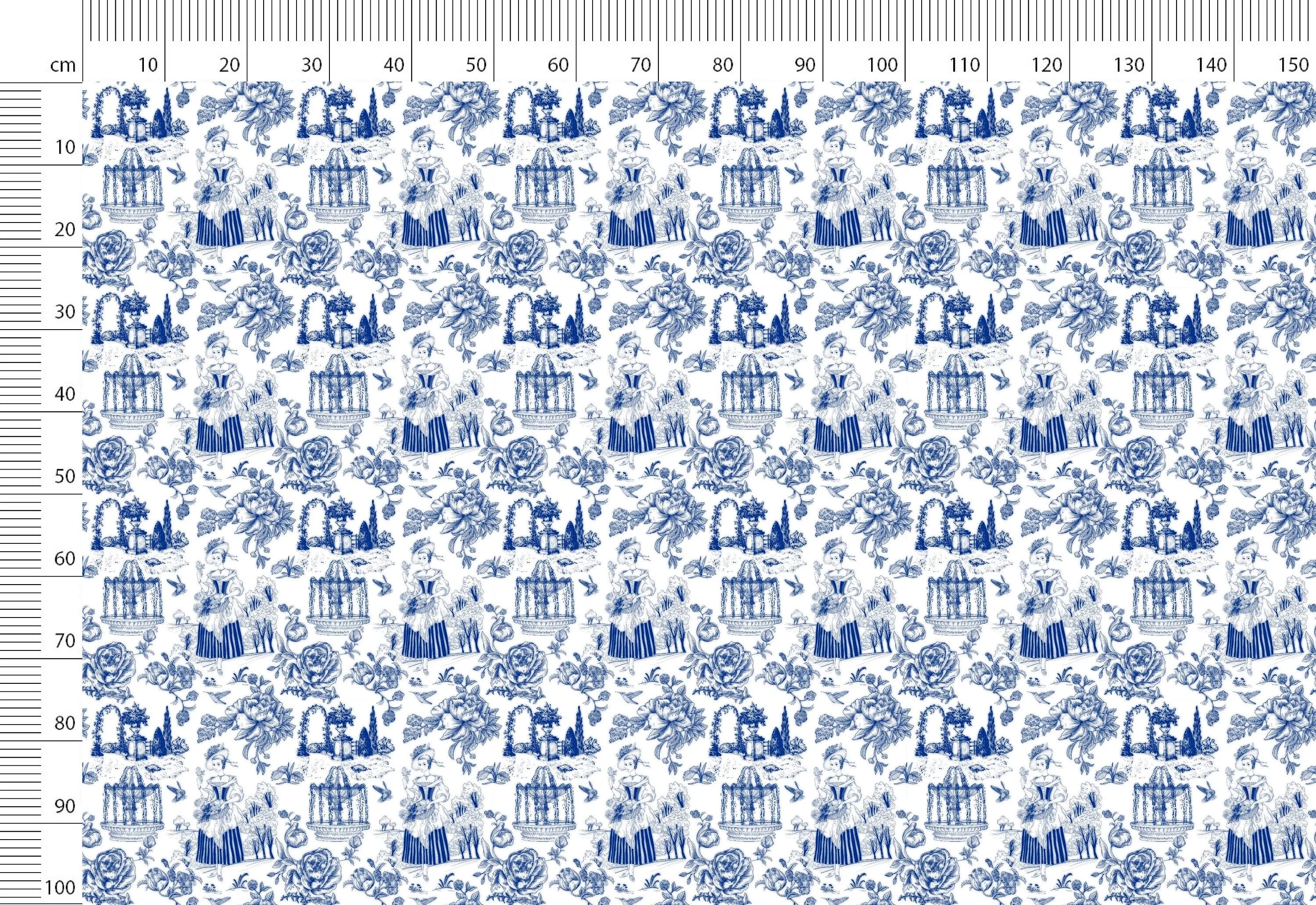 Vintage Linen By The Yard French Toile de Jouy  Print Linen Fabric For Bedding, Curtains, Dresses, Clothing, Table Cloth & Pillow Covers