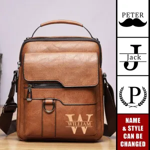 Vintage Monogram Personalized Travel Crossbody Shoulder Bag