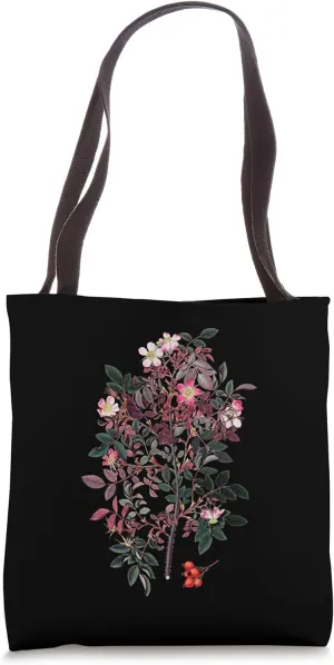 Vintage Shrub Roses Flower Illustration Bloom Plant Lovers Tote Bag