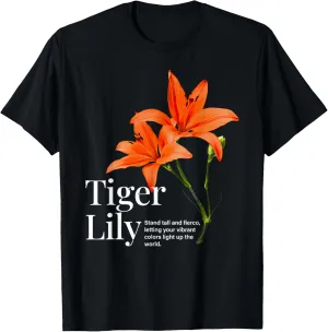 Vintage Tiger Lily Flower Aesthetic Gardening Nature Lover T-Shirt