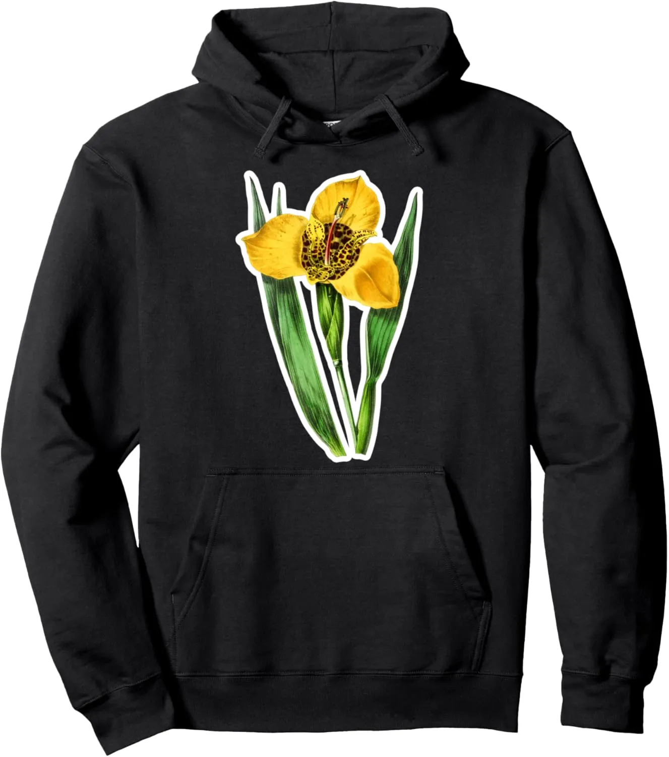 Vintage Tiger Lily Flower Illustration Bloom Plant Lovers Pullover Hoodie