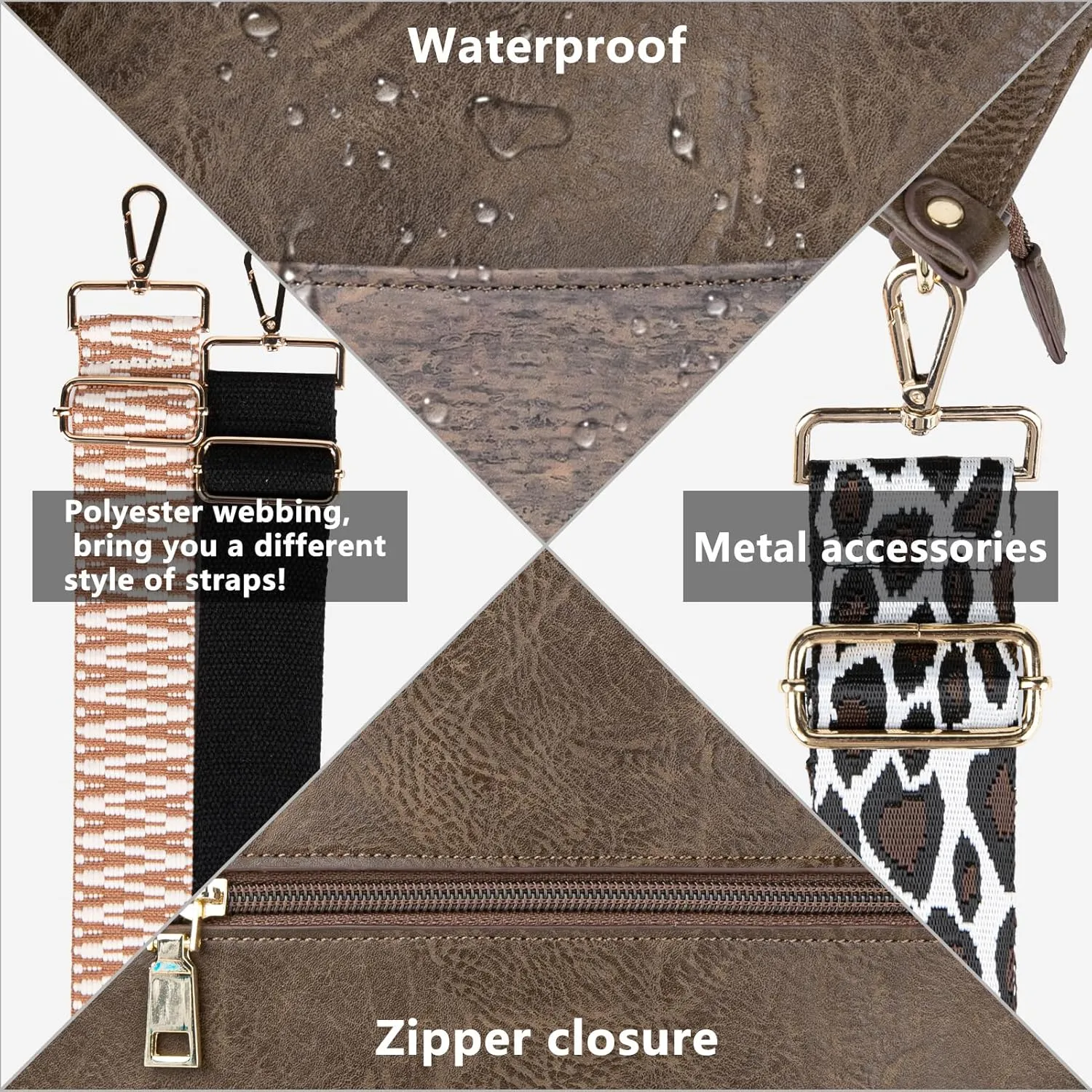 Viva Terry Vegan Leather Crossbody Fashion Shoulder Bag Purse with Adjustable Strap