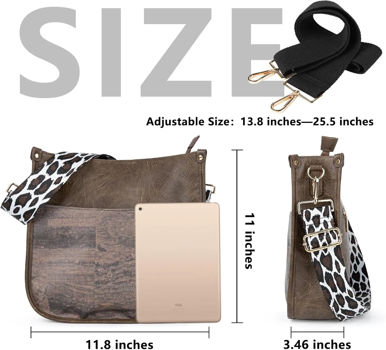 Viva Terry Vegan Leather Crossbody Fashion Shoulder Bag Purse with Adjustable Strap