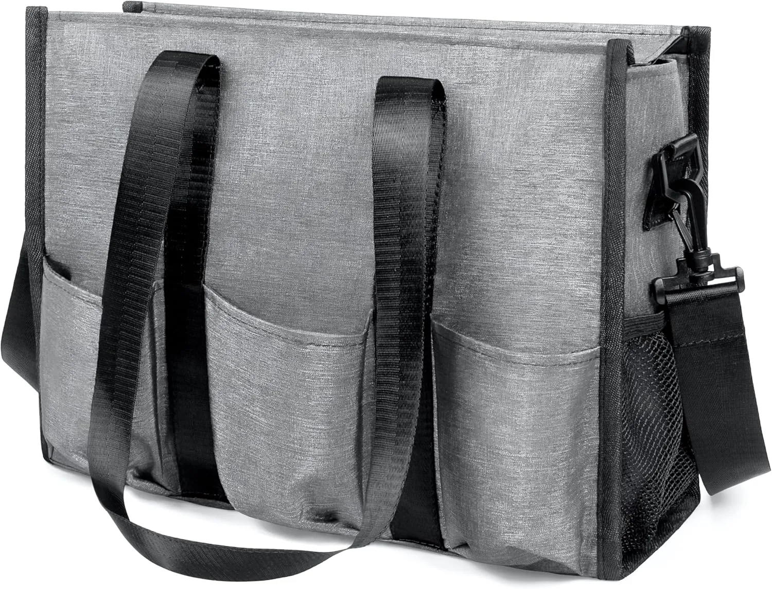 VOLGANIK ROCK Tote Bag with Compartments, Large Multi Pockets Tote Bag for Women & Men Work Tote Bags with Zipper
