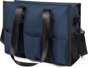 VOLGANIK ROCK Tote Bag with Compartments, Large Multi Pockets Tote Bag for Women & Men Work Tote Bags with Zipper