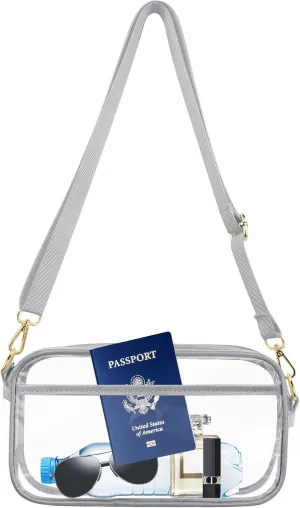 VOROLO Clear Crossbody Bag Stadium Approved See Through Purse Handbag,Small See Through Purse Handbag