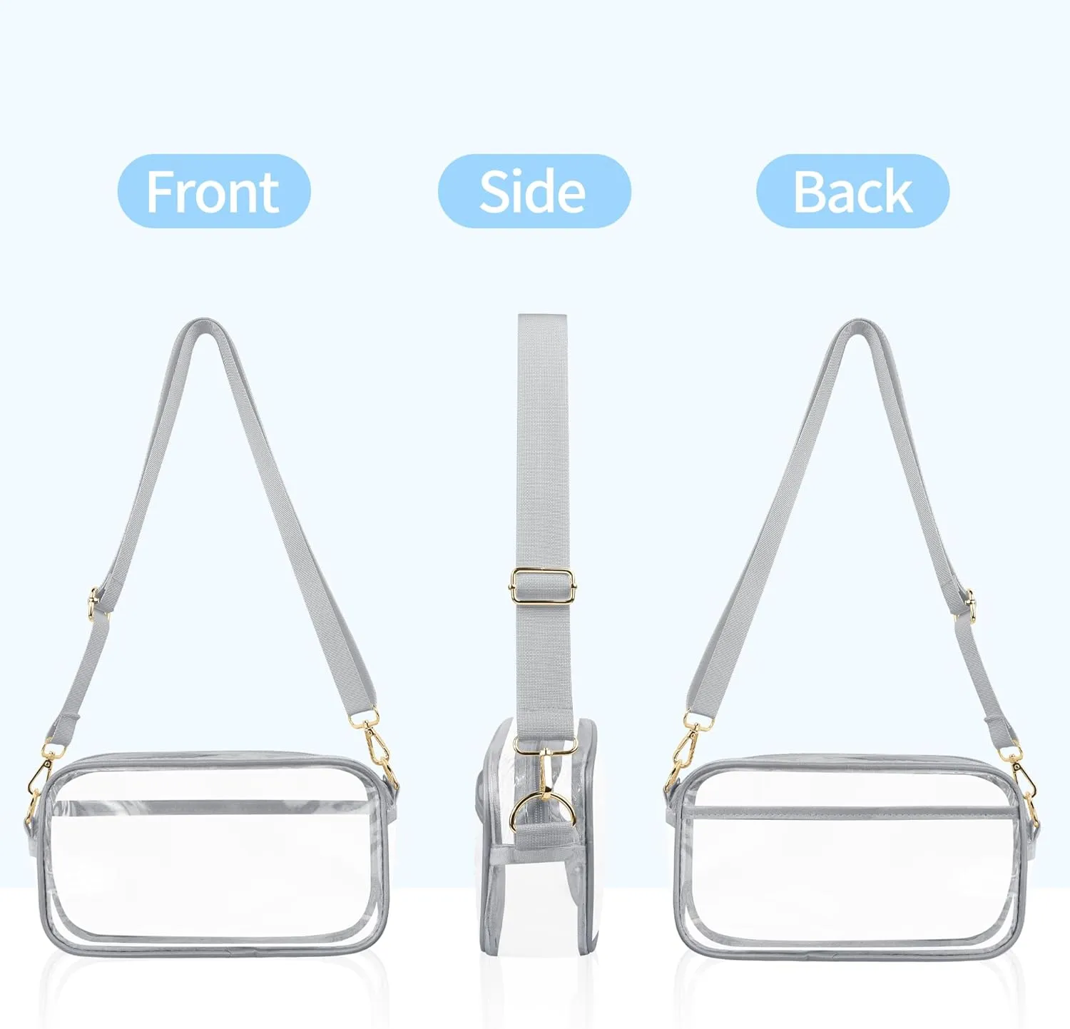 VOROLO Clear Crossbody Bag Stadium Approved See Through Purse Handbag,Small See Through Purse Handbag