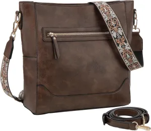 VX VONXURY Crossbody Bag for Women, Trendy Vegan Leather Shoulder Bag, Designer Bucket Bag with 2PCS Adjustable Straps