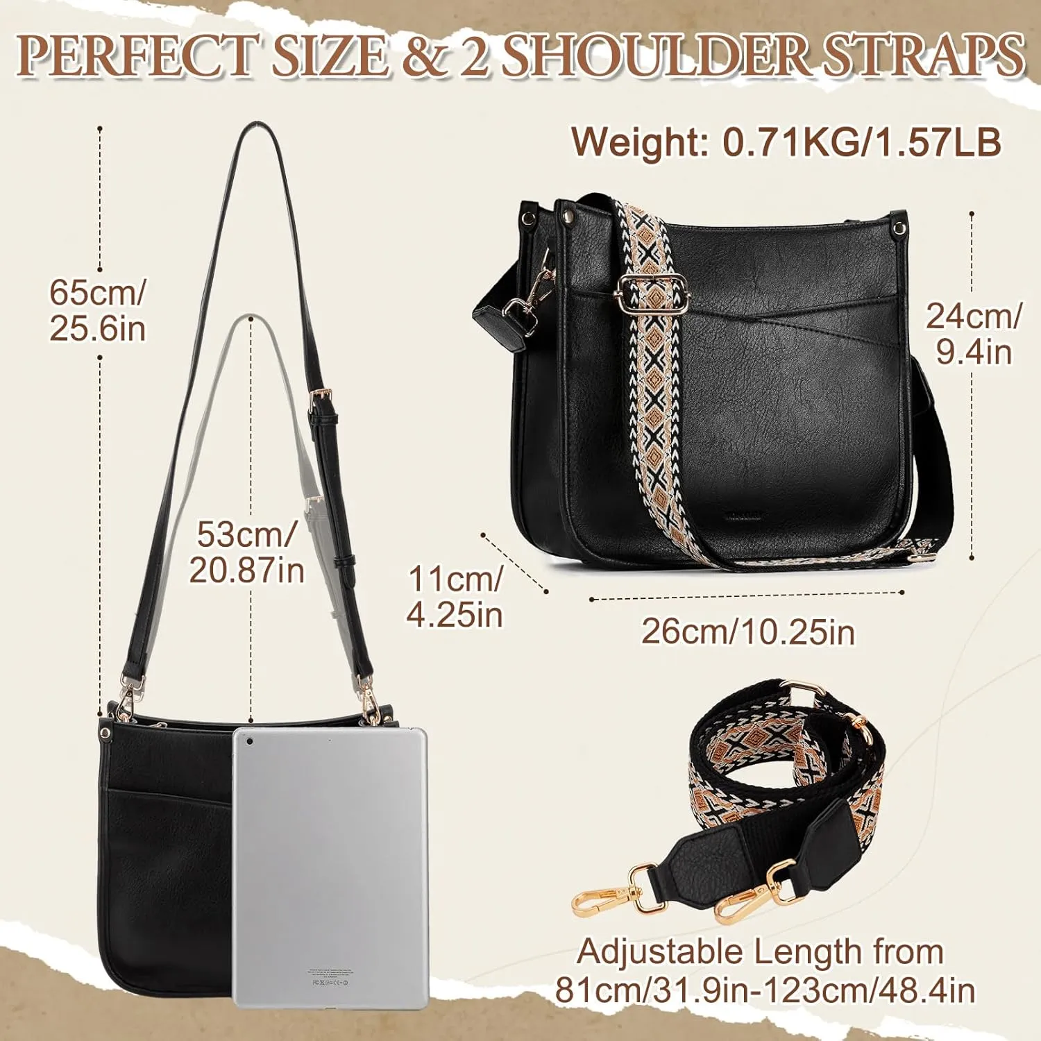 VX VONXURY Shoulder Bag for Women,Trendy Vegan Leather Crossbody Bag,Fashion Bucket Bag with 2PCS Adjustable Straps